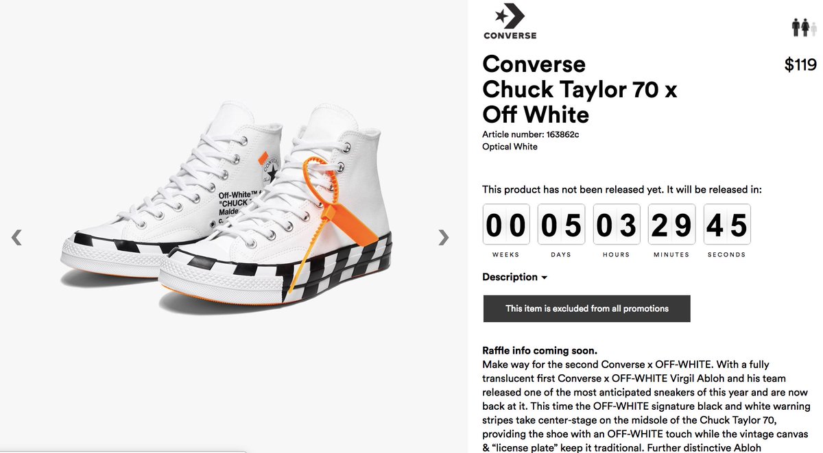 raffle converse off white