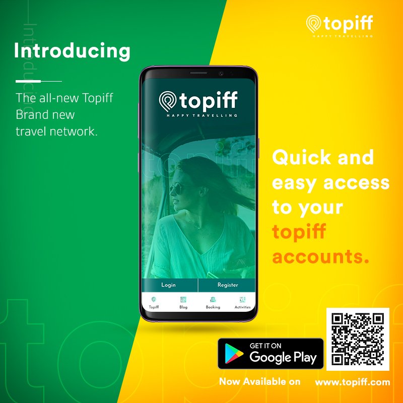 TopMyTrip's tweet photo. Topiff App gets updated to version 1.0.1. Download the App, Download the happiness. Made it easier, more secure and more friendly #topiff #topmytrip #topiffapp #easytravel #TravelTuesday https://t.co/xBq0XHgrl7