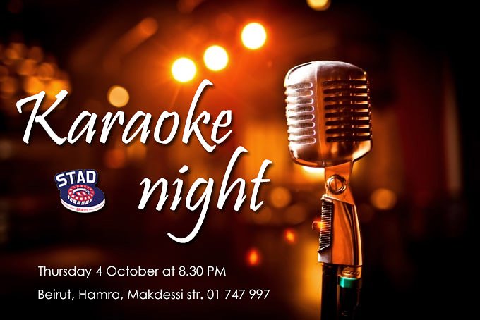 stadrestocafe's tweet photo. waiting you to #joinus for another #karaokenight on #thursdaynight at STAD... Call us for reservation!
#cafe #caferestaurant #sportscafe #karaoke #football #yummyfood #tasty #beirut #hamra #beirutnightlife #enjoymusic #sing https://t.co/4edvENsoVP