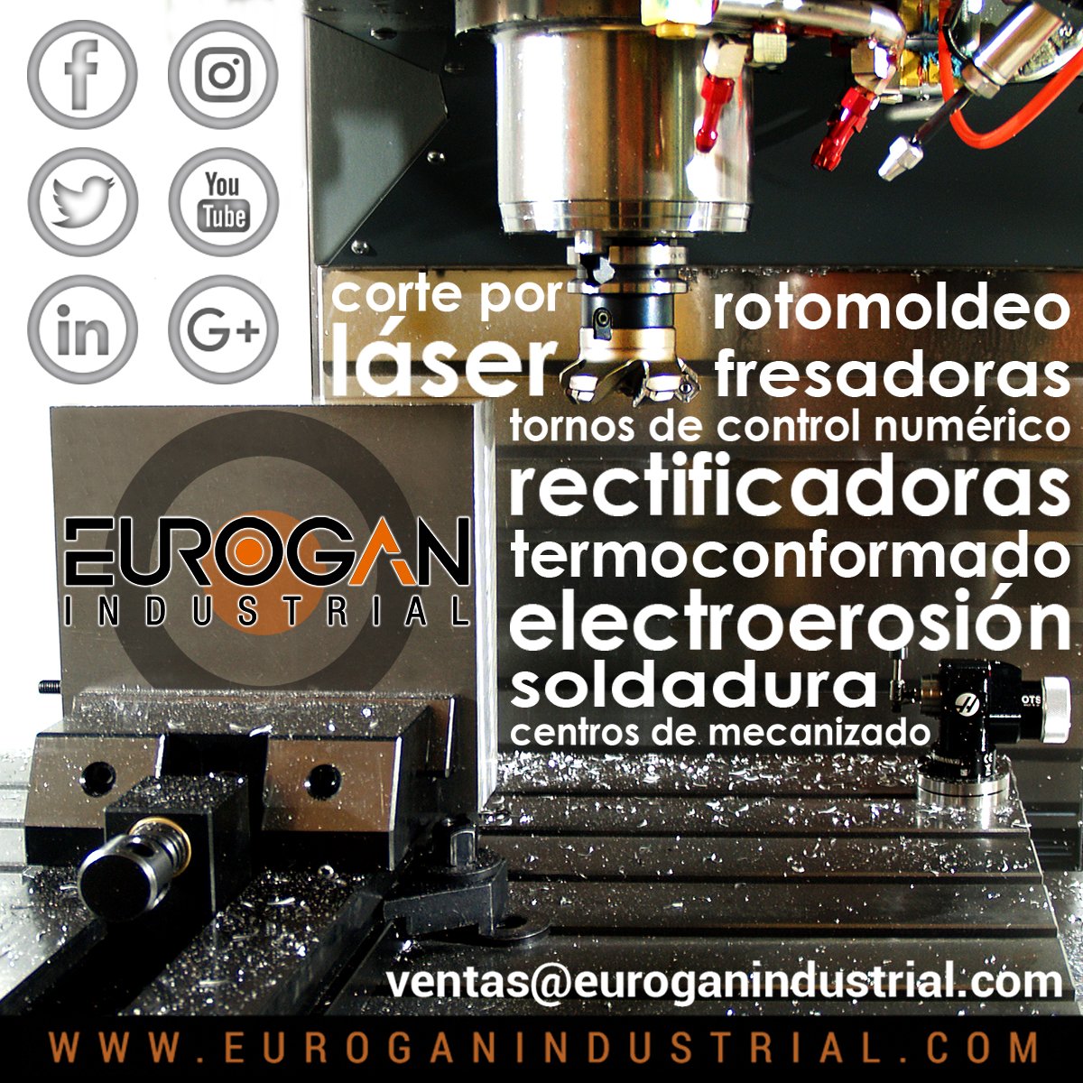 👉Contamos con un #taller dotado de #máquinas #herramientas para realizar todo tipo de trabajos
✅euroganindustrial.com🌐ventas@euroganindustrial.com
#EMPRESA de #MECANIZADO #ZARAGOZA #Troqueles #Moldes #Laser #Rotomoldeo #Fresadora #Torno #centrosDeMecanizado #Termoconformado