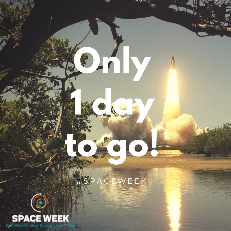 SpaceWeekIRL's tweet photo. We are only one day and counting until the launch of #SpaceWeek 2018! https://t.co/gMzOeiIlpP