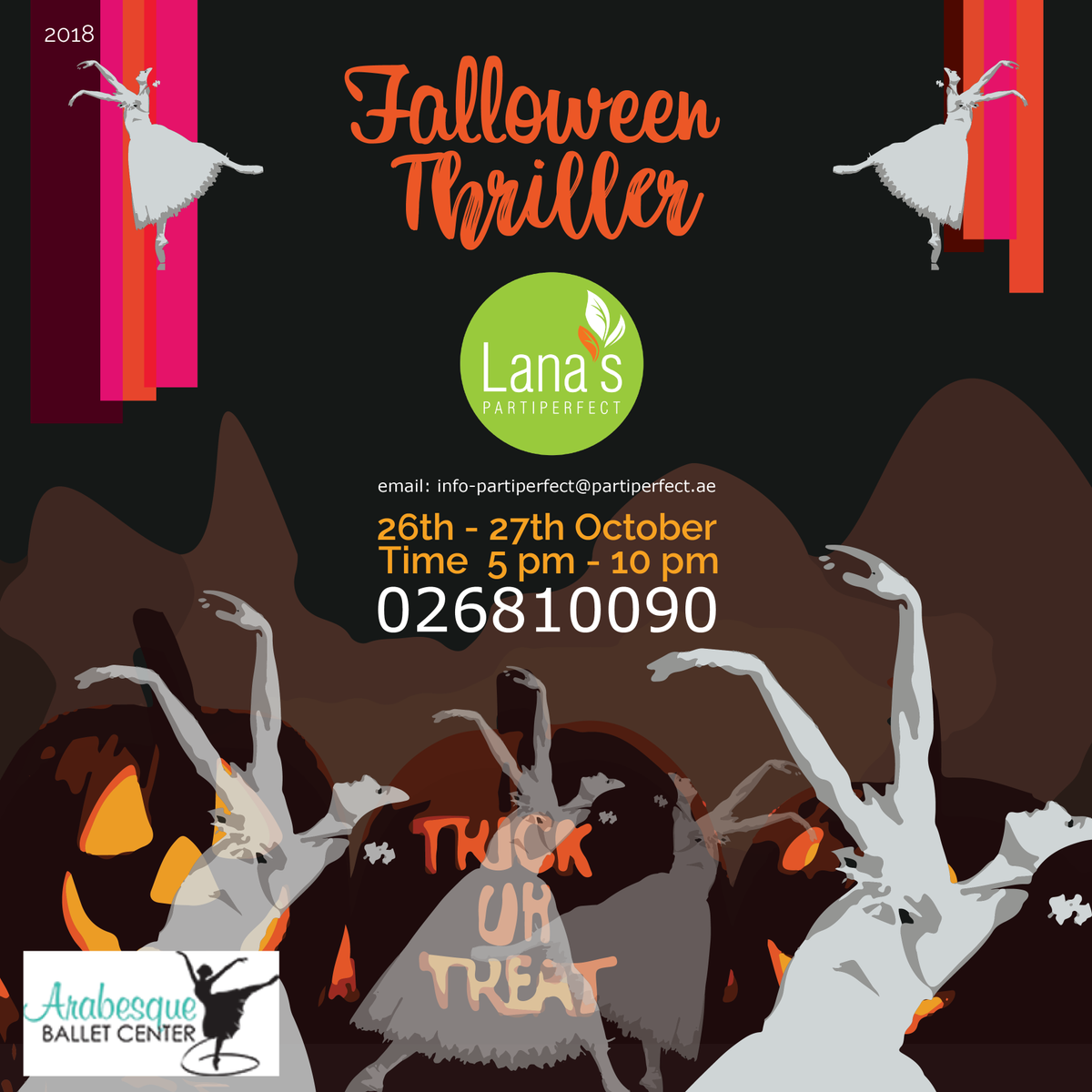 PartiPerfect's tweet photo. Falloween Thriller Party at Arabesque Ballet Center - https://t.co/ufZWY0uIQF
#abudhabi #dubai #halloween #falloween #party #partiperfect #trickortreat #happyhalloween #halloweencandy https://t.co/zoK3KITM98