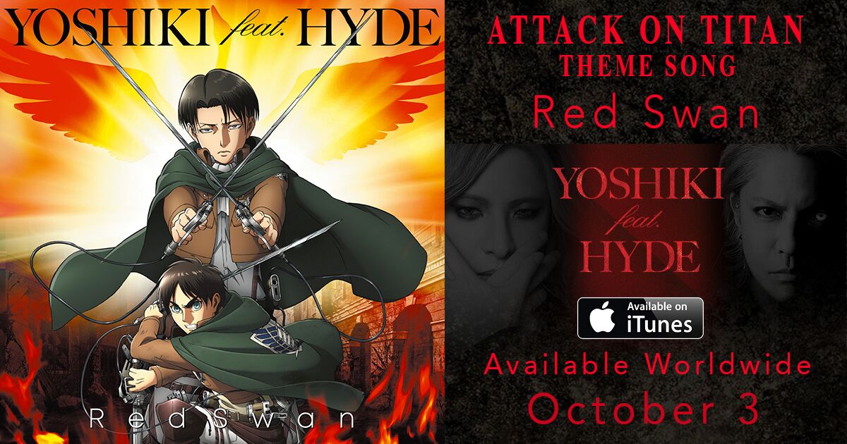 Shingeki no kyojin yoshiki feat hyde red swan