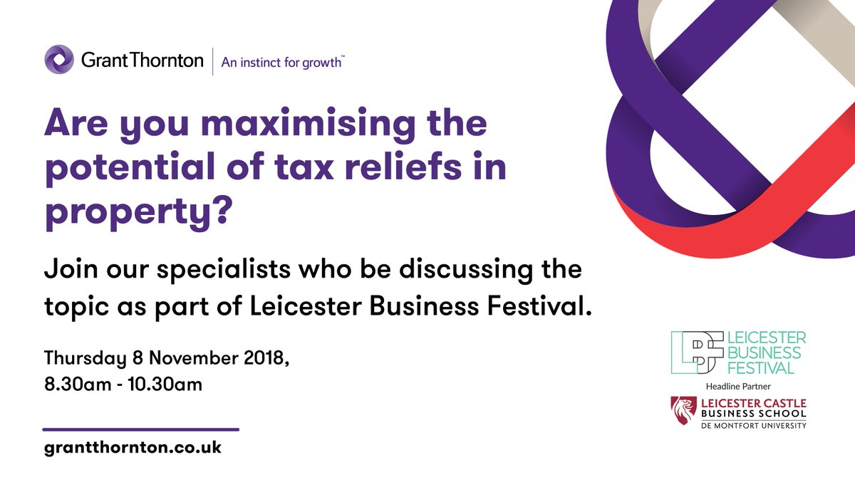 CAs_tax_relief's tweet photo. Are you maximising the potential of tax reliefs in property? Join us at our event @GrantThorntonUK as part of @LBFestival to find out more https://t.co/Z3H73kuNLC https://t.co/VkGBTDjKne