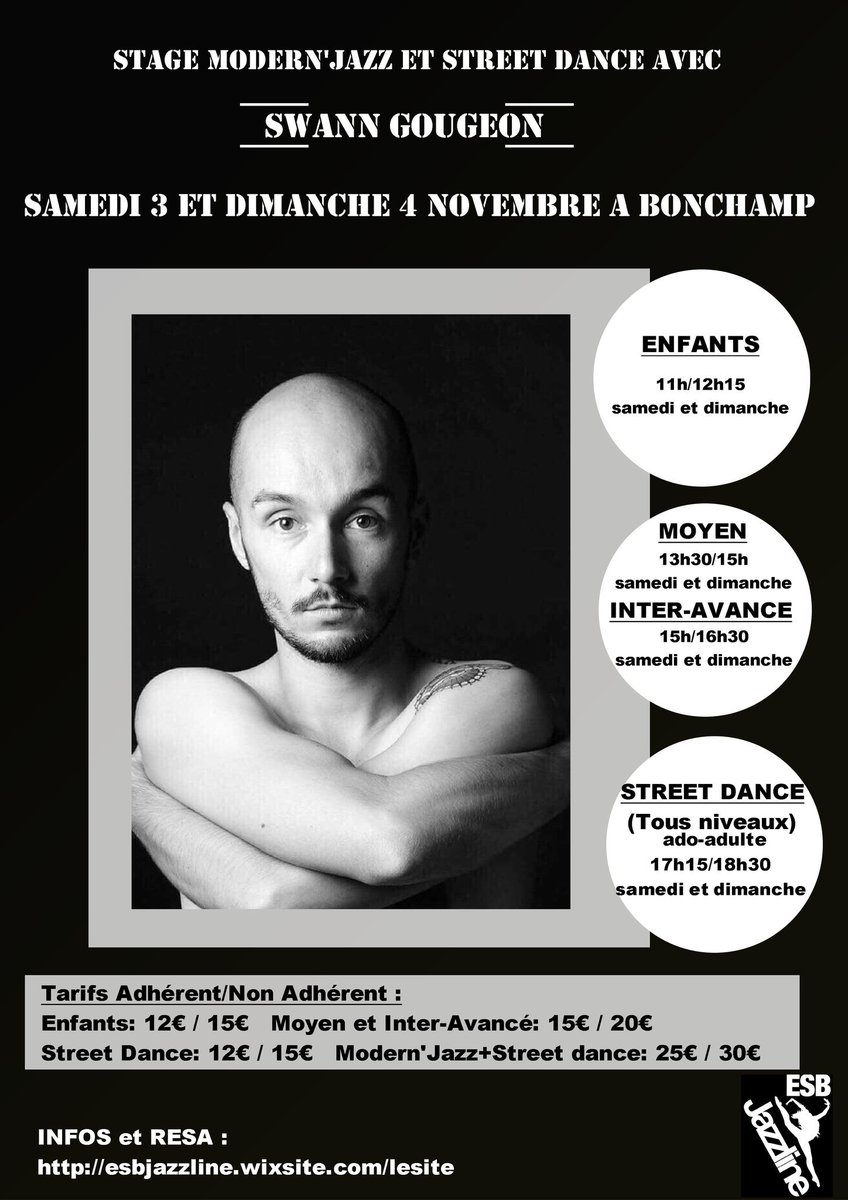 Jazzline53's tweet photo. Ne ratez pas le premier événement dansant de l'année 2018-2019 : un stage alliant modern'jazz et street danse avec le danseur et chorégraphe Swann Gougeon, le 3 et 4 novembre prochain. 

Inscriptions sur le site : https://t.co/8eeqFoFSeB https://t.co/yEBZTgLNMm