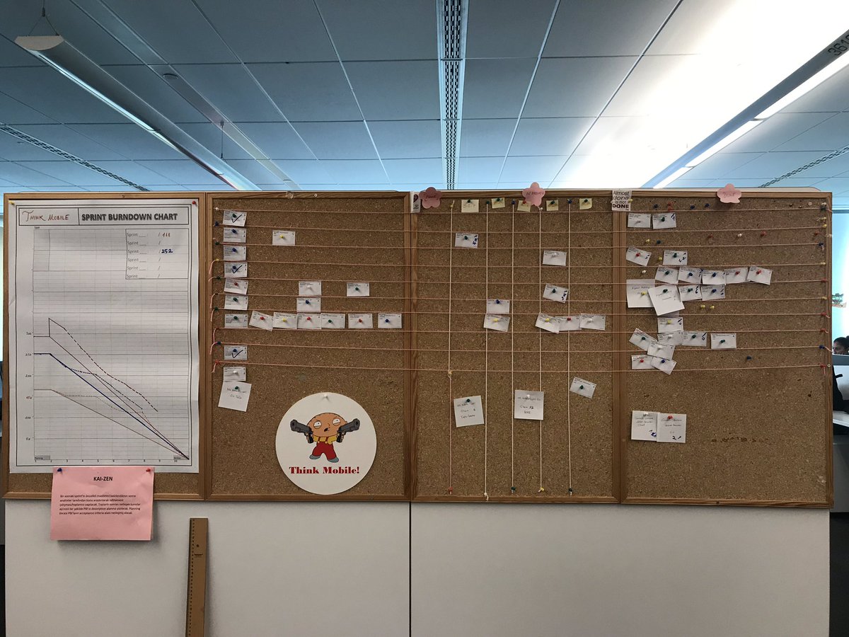 yuksell_eda's tweet photo. ThinkMobile Scrum Board

#agile #scrum #atsummit18 #coolestagileboard2018 #Akbank #ThinkMobile @AgileTurkey @Akbank @AgileITSeed https://t.co/66Sm0bwT7B
