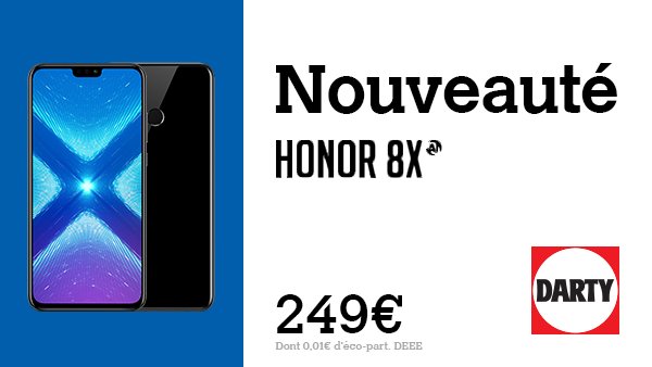 Darty_Officiel's tweet image. #Nouveau | Venez découvrir le nouveau #Honor8X de @Honor_FR fcld.ly/purxtjo