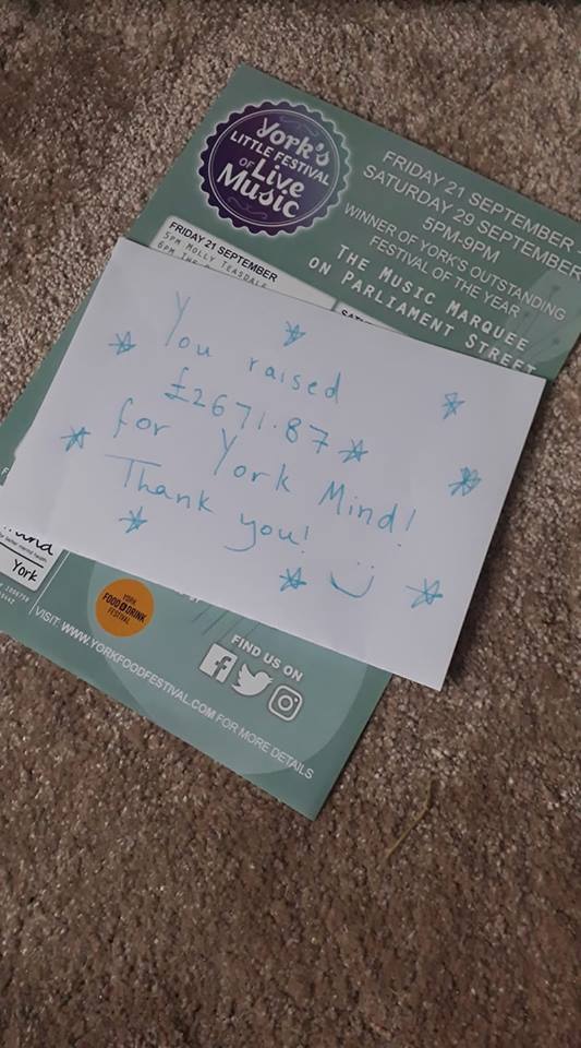 Amount raised for <a href="/TheYorkMind/">York Mind</a>! Thank you all so much!

#MentalHealthMatters #MentalHealth #Fundraising #York #OnlyInYork #Charity