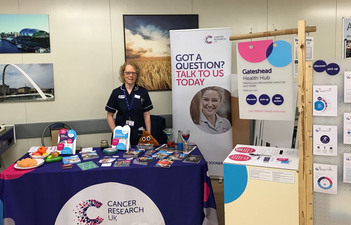 Good morning <a href="/CRUKHubNE/">Your CRUK Hub NE</a> are delighted to be <a href="/Tesco/">Tesco</a> , Trinity Square, Gateshead, today 3rd October 9am - 3pm , 
Raising cancer awareness in the workplace, #togetherwewillbeatcancer