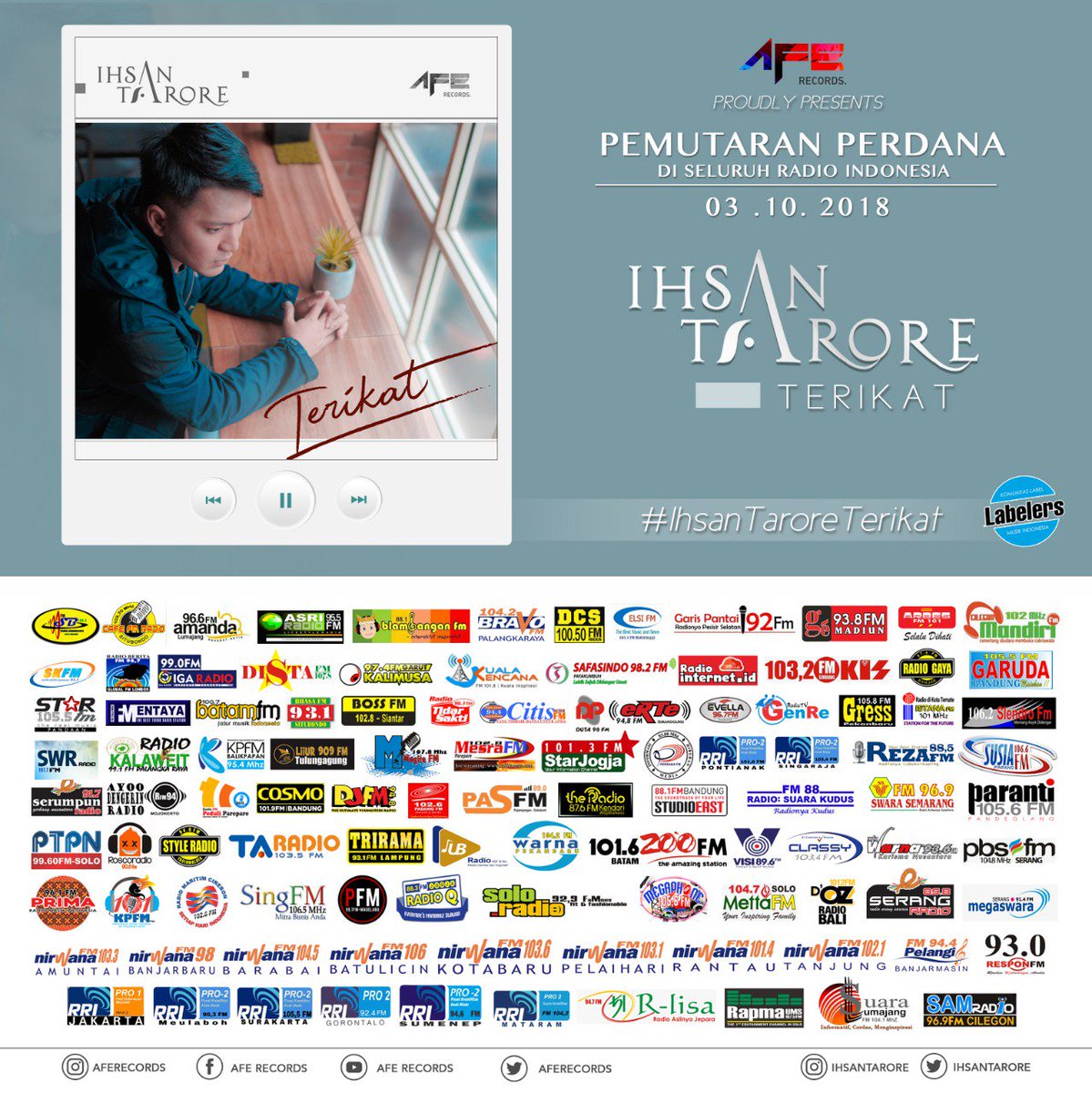 EvellaFm's tweet photo. #EvellaPlay #PemutaranPerdana @ihsantarore - Terikat @aferecords @DONIWHITES #RadioPalangkaRaya
MD @nici_evellafm
#NewRelease
#SiapRequest https://t.co/LpyMUQoDkk