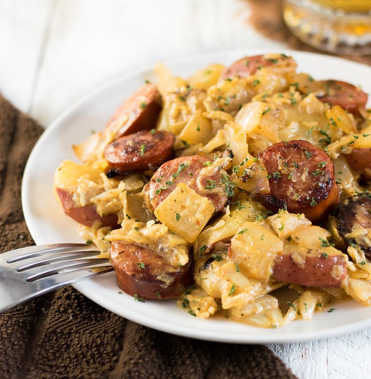 Embrace Oktoberfest with this German Skillet. Tender potatoes, seared sausage, and tangy sauerkraut are bound together by a mustard cream sauce. How could you resist? For the full recipe check out the link below:    bit.ly/2OTQeh5 #Oktoberfest #Germanfood