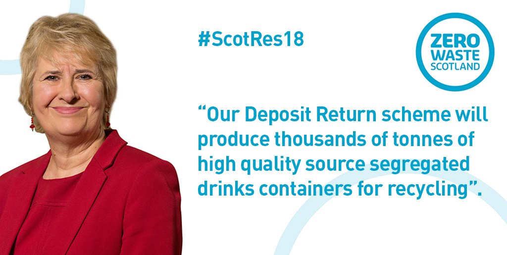 ZeroWasteScot's tweet image. .@strathearnrose “Our #DepositReturn scheme will produce thousands of tonnes of high quality source segregated drinks containers for recycling.”. #ScotRes18