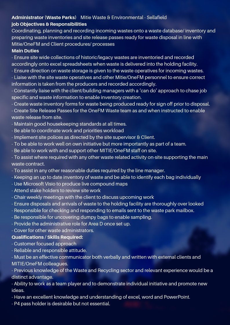🏭 To apply, please pop in to any of our outreach centres so that we can review your CV. Project supported by the Copeland Community Fund - bit.ly/2FL02VS 🚚