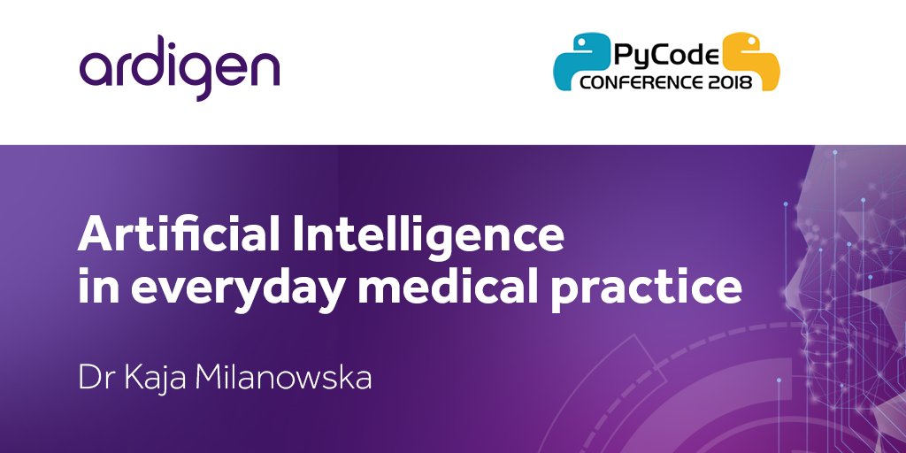 Ardigen_SA's tweet image. On Tuesday, 2nd October 2018 our EVP, Immunology & Mirobiome Unit, Kaja Milanowska gave presentation remotely on "Artificial Intelligence in everyday medical practice" during PyCode Conference 2018 pycode-conference.org
@pycode_conf
#PyCode #CodeAgainstCancer
