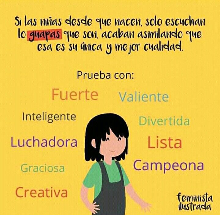 lacolectivasoc's tweet photo. Para construir la autoestima de las niñas debemos resaltar cualidades que van más allá de la belleza. Es importante ayudarles a valorar y reconocer sus propias capacidades y habilidades, para que en un futuro sean mujeres que puedan empoderarse.

Ilustración de @mariamurnau https://t.co/VZHXuZolol