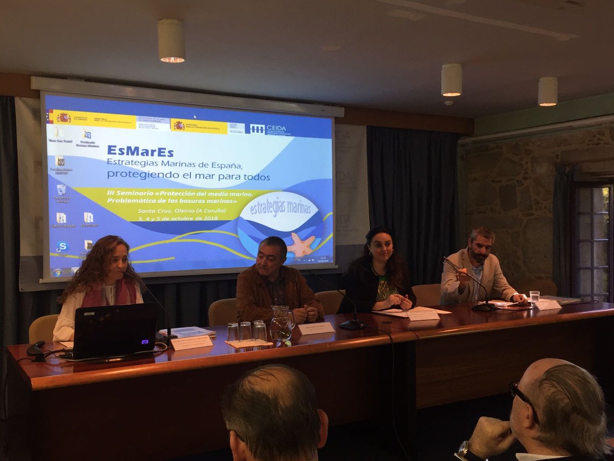 CEPESCA's tweet photo. #OurOcean Nadia Moalla, responsable Proyectos e Innovación de Cepesca, interviene en seminario ‘Protección del medio marino: problemática de las #basurasmarinas’ del @MitecoGob en @ceida_galicia #FishRecycle @CEPESCA_basumar https://t.co/NhEe2fJW9V