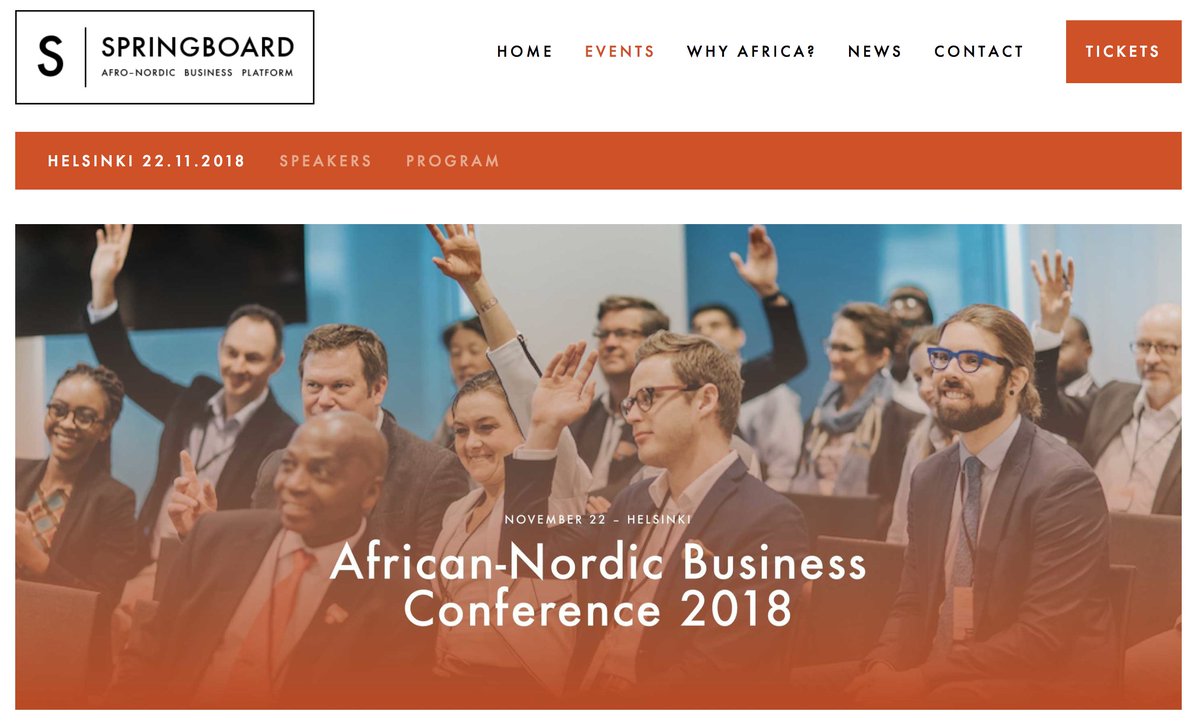 africanroundup's tweet photo. EVENT ALERT 🗓️: Heads up, Helsinki! Join our very own @Tayo_Akinyemi and other leading African innovators like @VusiThembekwayo, Fatoumata Ba and Simbarashe Mhuriro at the African-Nordic Business Conference 2018 on November 22nd. https://t.co/DItelXgs2j 🇫🇮 ✈️ 🌍 #ATRU https://t.co/6dZAXkSTh9