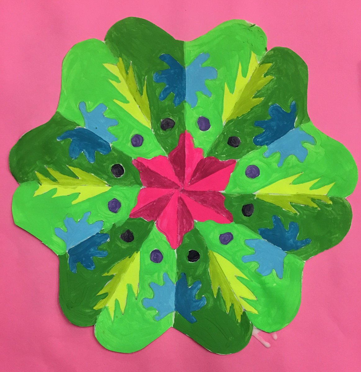 More 7th Gr. Color Study Radial Design: analysis &amp; synthesis of how colors &amp; light affect the eyes  #STEAM  #middleschoolart #middleschoolartclass #designthinking #designprocess #colortheory