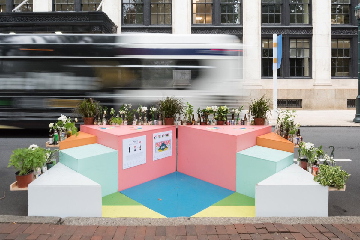 KSSarchitects's tweet photo. KSS's "Just Another Philly Beer Garden" won a Golden Cone Award for "Best-Designed Interactive Parklet" at Park(ing) Day PHL 2018. Check out our latest blog post at https://t.co/mWoYmFwfgS to see how our award-winning parklet came together! #parkingdayphl

https://t.co/sFOM1Rys0a https://t.co/RzTBXobzDG