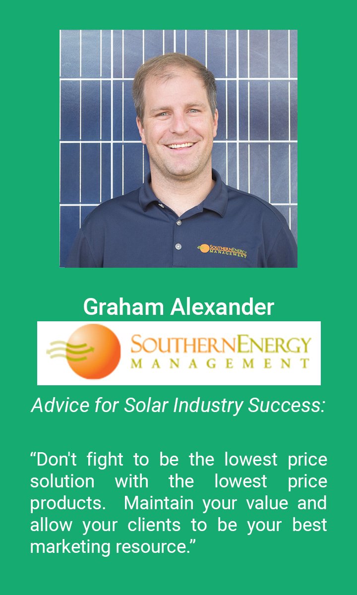 aurorasolarinc's tweet photo. Graham Alexander of @Southern_Energy, one of @SolarPowerWorld's top 500 #solar contractors, with smart advice for success in the solar industry.
Hear from more members of the #TopSolar18 on how to achieve solar success: https://t.co/WXbiDnSsCn https://t.co/Yuh1wHucK5