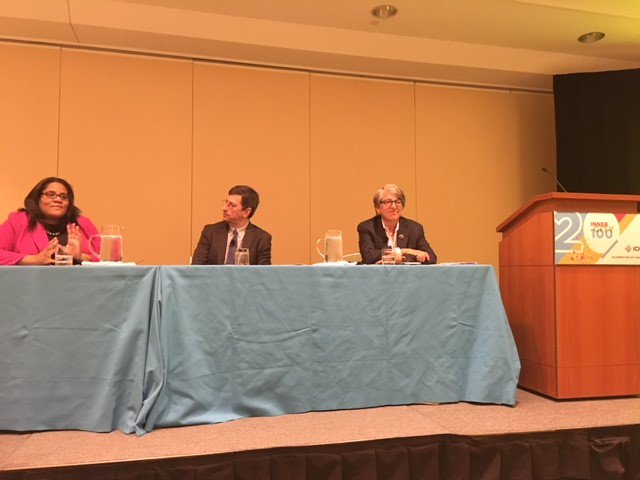 PinckCo's tweet photo. Jennifer Pinck joins Tamara Nall, CEO of @TheLeadingNiche, and Loren Feldman, Editor in Chief of the Oxford Center for Entrepreneurs, for a panel discussion on sustainable growth during the @icicorg's annual event in Boston this week. https://t.co/1qBfriB45v