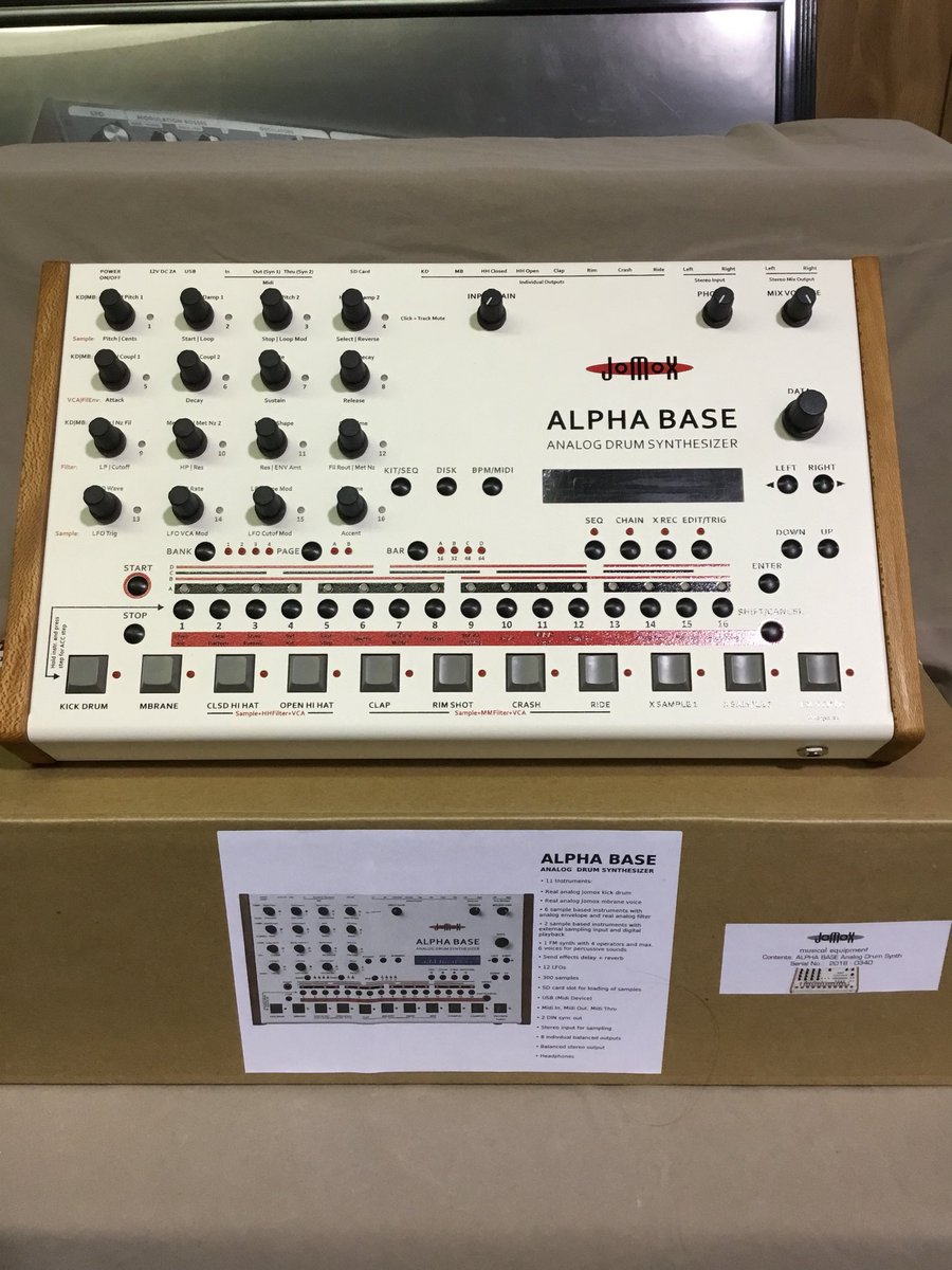 ThreeWaveMusic's tweet image. JoMoX Alpha Base Analog Drum Synthesizer now available at Three Wave Music.
#jomox  #alphabase #jomoxalphabase 
#analogdrummachine 
#drumsynth 
#threewavemusic