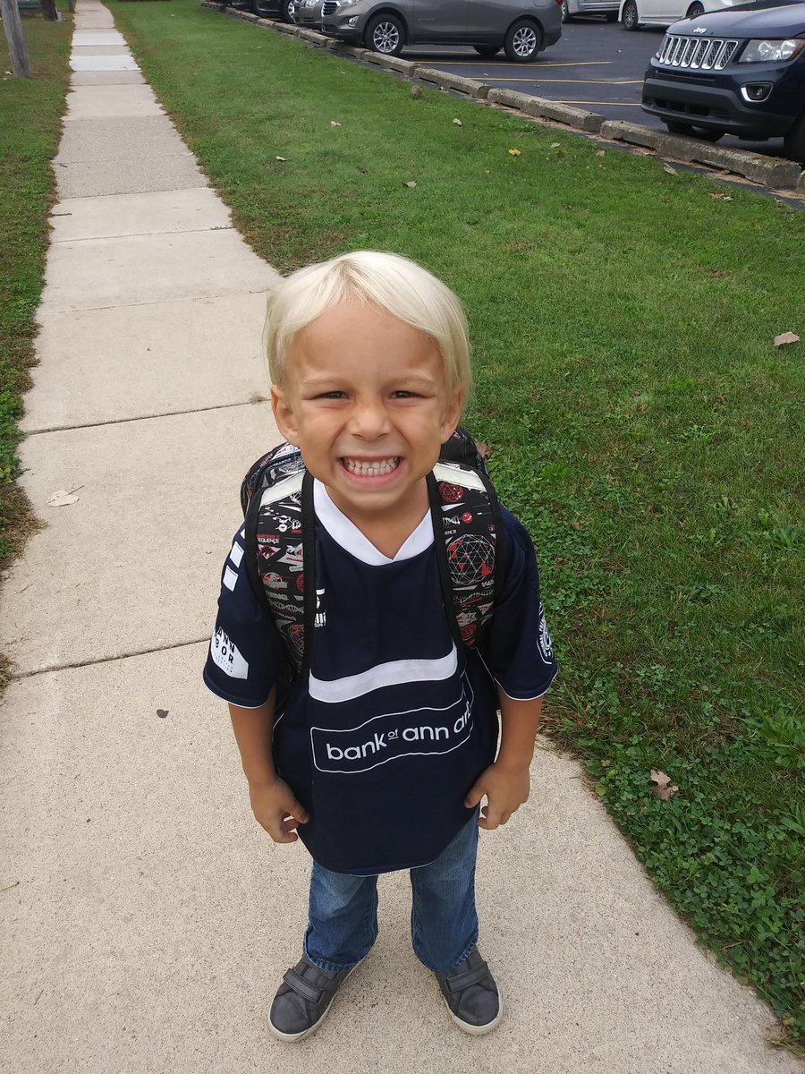 Favorite team day at school. Kid was stoked to rock his Kyle jersey. 

@AFCAnnArbor @bsaeed 

#AFCAAFamily