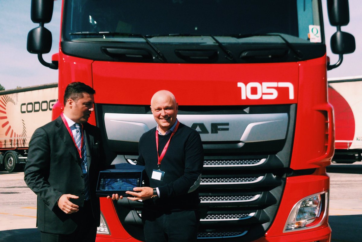 CodognottoGroup's tweet photo. This morning we officialised the purchase of 70 new trucks from @DAFTrucksNV. We are very proud of this partnership, based on #innovation and #sustainability. #seeyouinthefuture https://t.co/WkAghi7vHw