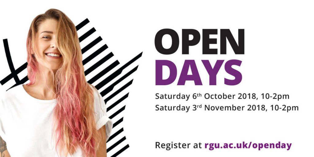 RobertGordonUni's tweet photo. Saturday's Open Day is fast approaching, and we can't wait! Check out our Facebook, Snapchat and Instagram pages for all the updates throughout the day. Don't forget to tag us in your photos and stories @RobertGordonUni #rgu https://t.co/o0V36yd0wk