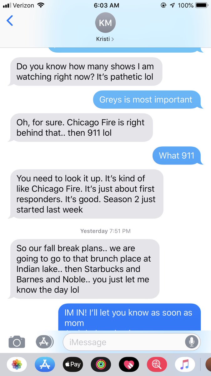 When your friendship revolves around tv shows, books, coffee, and food😂❤️ <a href="/KristiManning00/">Kristi Manning</a>