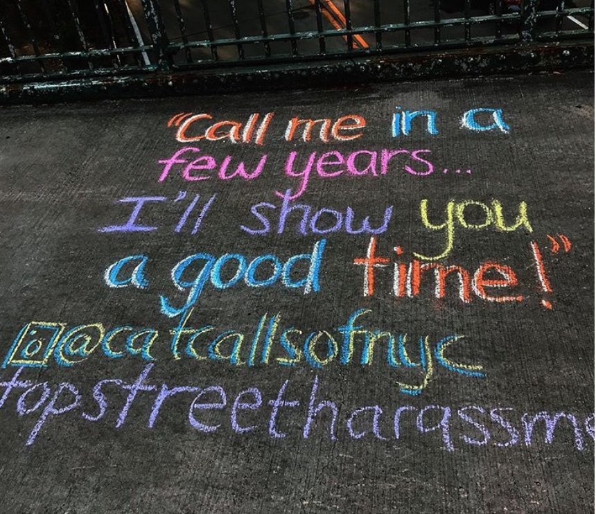 Azi's tweet photo. lede item in #NYToday newsletter is about #CatCallsofNYC, where actual quotes said to women are written on the sidewalks where they happen.
https://t.co/i5erTTa7j8
More from that insta, here:
https://t.co/sBDF4pkysu
#BrettKavanaugh
#ChristineBlaseyFord
#StopStreetHarassment https://t.co/jjljgzNjxJ