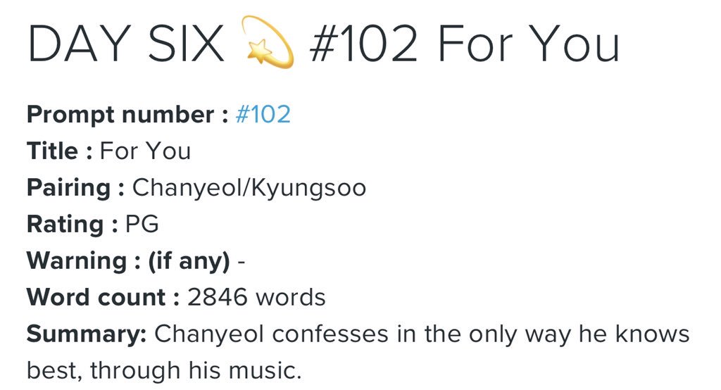 smol_soo12's tweet photo. For You by Houseofchansoo (livejournal) , exohousewarming
❤️ Canon
❤️ Fluff
❤️ Pure Chansoo ❣️
❤️ I love this. 😍
#Chansoofic #Chansoo
https://t.co/ab3J0XJ7wP https://t.co/lMt9swPCyq