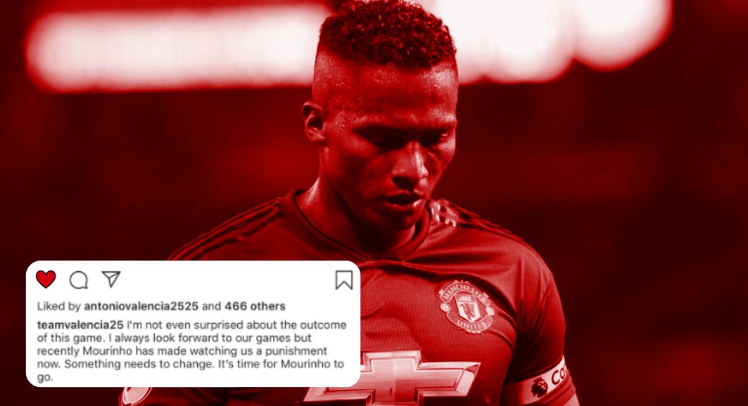 soccer_sweep's tweet photo. 🤨 Big deal or simple mistake?

An Antonia Valencia fan account described watching United play under Mourinho as a form of 'punishment' before suggesting the manager should leave. The post was liked by the player himself. https://t.co/7RYTxtPY6g