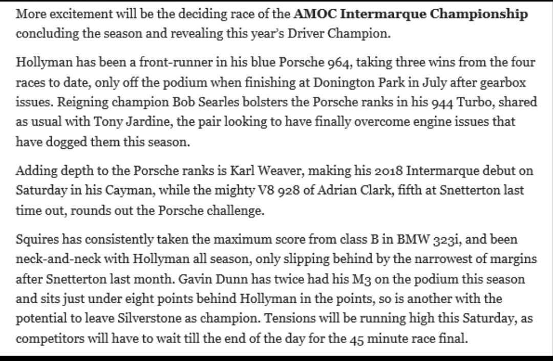 Laurencesquires's tweet photo. @trfastenings @AMOCHQ not long to last round #AMOC #intermarque #Championship @SilverstoneUK 6 Oct
#stillinthehunt https://t.co/QL7bwg4ysE