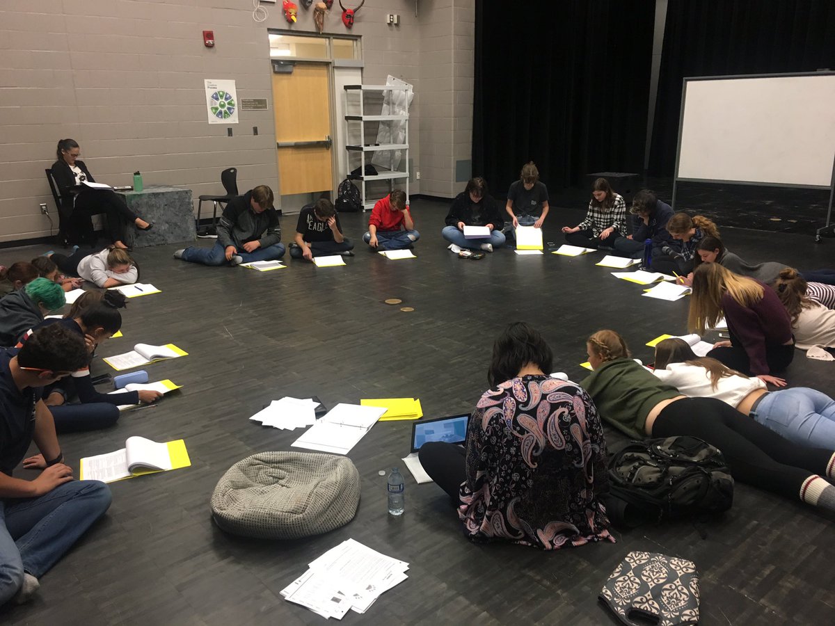 BrooklinMusical's tweet photo. First read through for Teen Brain: The Musical! Congrats to all cast &amp; crew! Show opens November 20th! @BHSArtsDept @brooklinhs @beargrowls https://t.co/9liT7Tdkot