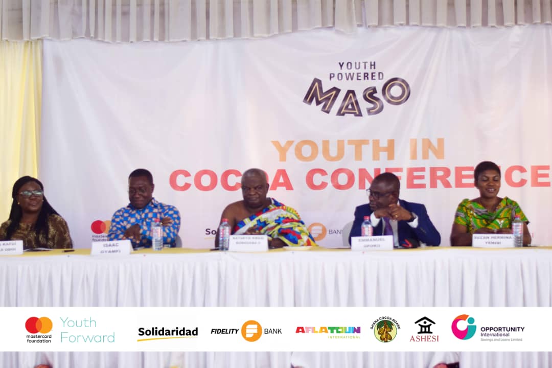 masoghana's tweet photo. Thanks to all the #cocoa  #finance #agribusiness sector participants who attended our maiden #MASOYouth in Cocoa Conference in Kumasi. Your presence made a huge impact on the success of the conference.  #GhanaCocoa @Solidaridad_wa @Aflatoun @ghcocobod @Ashesi https://t.co/Sr9qUfT8nN