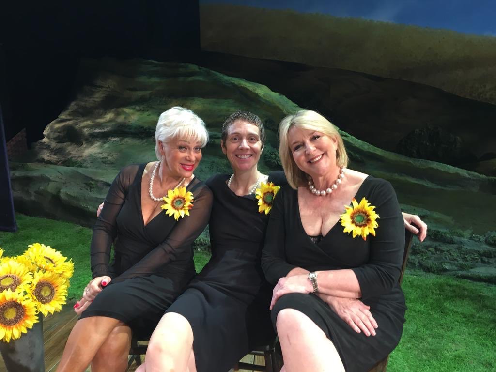 RealDeniseWelch's tweet photo. A tricky one I know.....Which one of these Calendar Girls is wearing fake tan? Is it a) @Fern_Britton b) @karendunbar147 or c) @RealDeniseWelch 
Answers on a postcard!! @thegirlsmusical @captheatres 😂😂😂 https://t.co/3PrdCXs8Fx