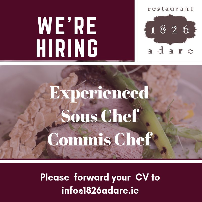 1826Adare's tweet photo. we're hiring, please RT #jobfairy #BibGourmand https://t.co/iFkzHqge1D