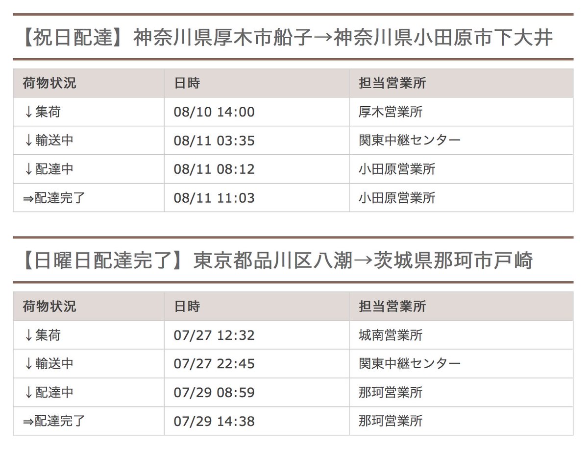 南 東北 中継 センター 佐川急便で荷物追跡 中継センター通過後営業所へ