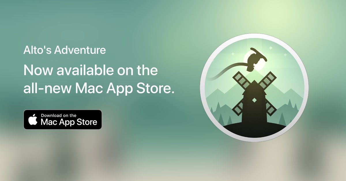 altosadventure's tweet photo. Alto’s Adventure is available on the new Mac @AppStore in macOS Mojave 🏂 🖥 https://t.co/p3JjlCMks9 #newMacAppStore https://t.co/yvRoSwamck