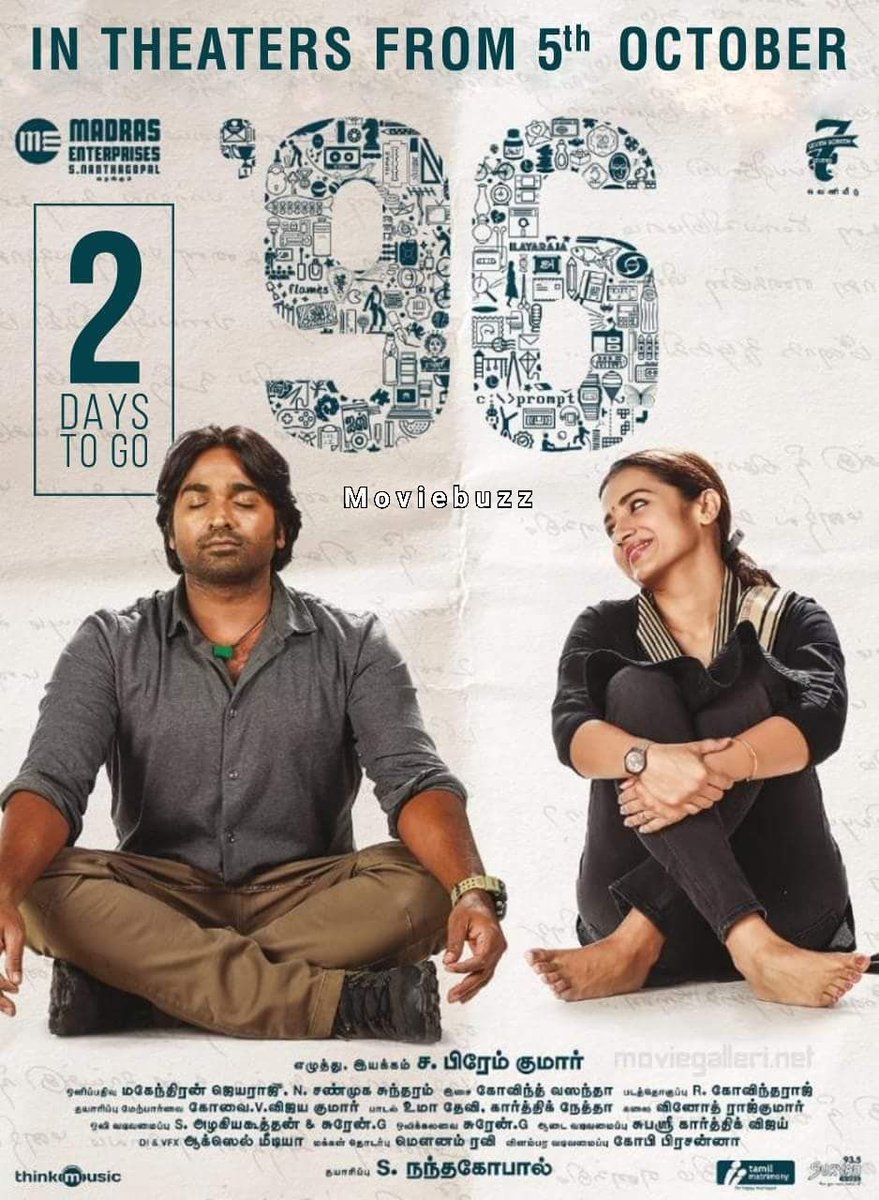 Cinemamanics's tweet photo. @VijaySethuOffl and @trishtrashers starring Much Awaited movie #96TheMovie Kerala Release on October 5th Friday 👍
Tamilnadu Release on Tomorrow
#96Movie #96CelebrationOfLove #96FromTomorrow #96FromThursday #VijaySethupathi #Trisha https://t.co/OMfCoz0XVH