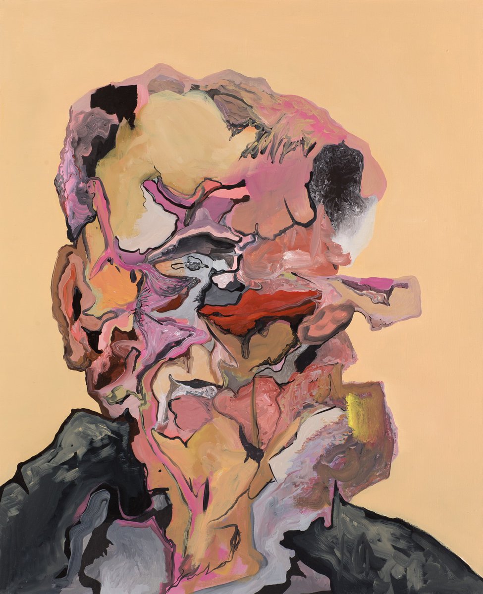 Portrait of Bogdan Dziobkowski (diptych, part 1 of 2 ), oil on canvas, 65 × 80 cm, 2018. Hi-res photo available at tymekborowski.com/portrait-of-bo… #painting #portrait #contemporaryart