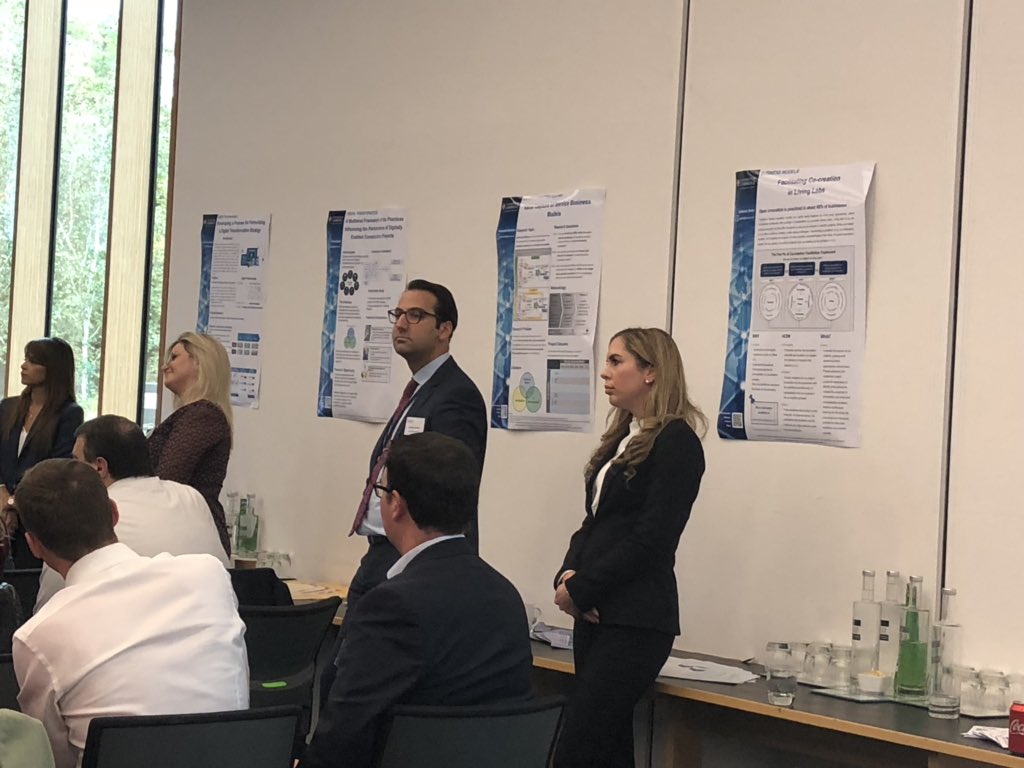 CamServAlliance's tweet image. Quick pitch poster session before a well earned lunch with lots to think about! #serviceweek2018 by @M_Helmy_Zaki @M_Helmy_Zaki @ServiceStrat, Tim Pearce, Flavia Frumosu, Mariam Abdelaal, Thayla Zomer, Xia Han, @Katharina_Greve Alexander Moerchel