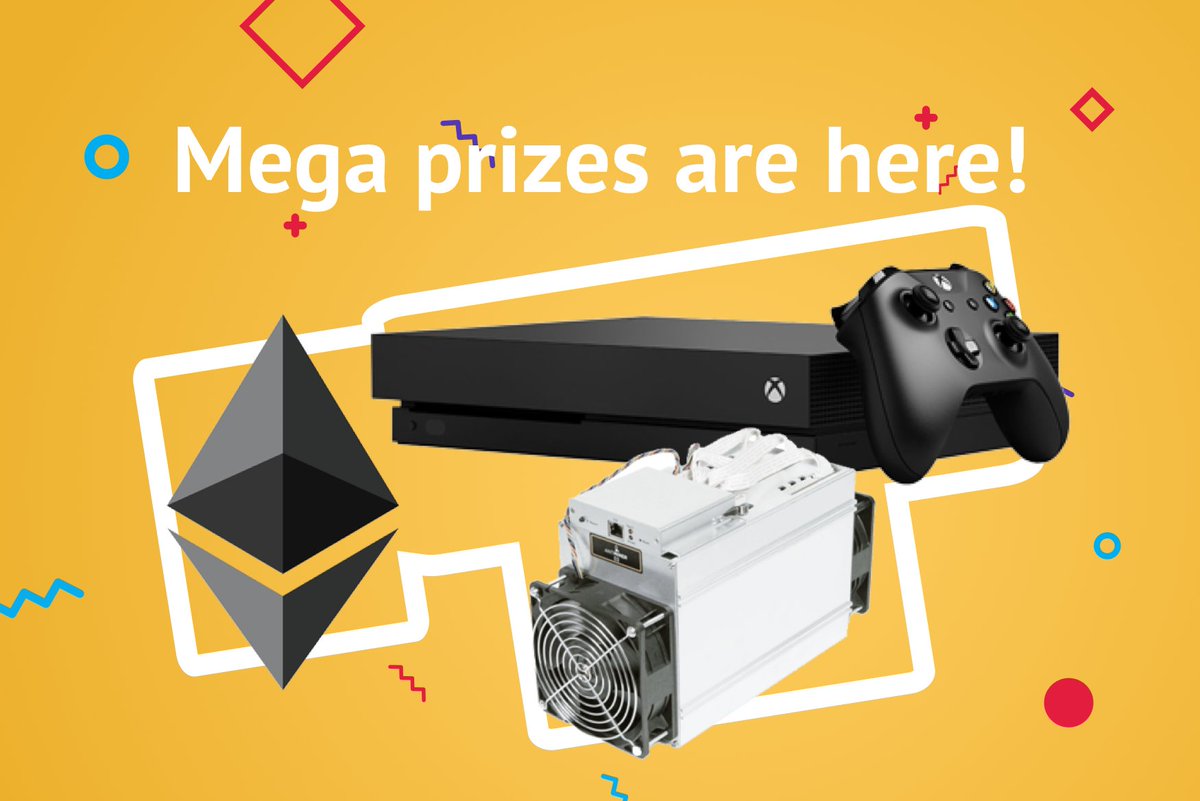QwinOfficial's tweet photo. Days getting cooler &amp; shorter but the prizes Qwin Land are getting more and more serious! 
We're more than happy to put couple more superprizes at our platform. Get ready to join the fights for 1 ETH, Antminer D3 &amp; XBOX ONE X.

Join Qwin at https://t.co/x3Lzu9utfa https://t.co/G74kPGAxlt