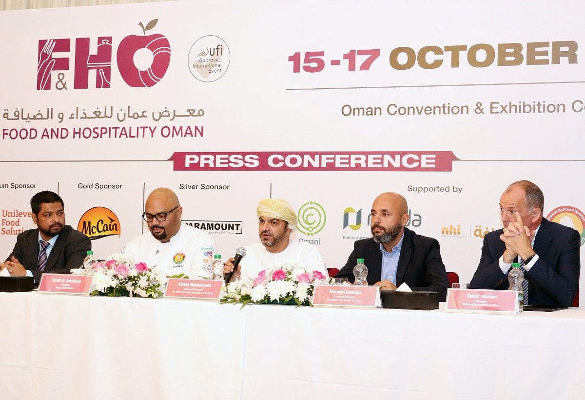foodandhotel's tweet photo. Speaking to the press at Sheraton Oman Hotel on Tuesday, Ammar Ahmad, exhibition director, said, “The annual trade show, recognised as the landmark event in Oman for the food and hospitality industry, will once again offer about 400 top local and international brands. https://t.co/qTzULnWbOi