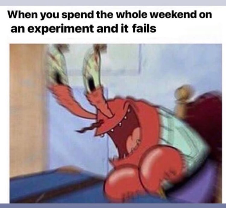 HKNVee's tweet image. I’m still salty over losing my long weekend to an experiment that didn’t work (especially when it’s an experiment that runs for 5 days). Thanks @EmmaJProctor for making this meme #SadReactsOnly #BiofilmBustttt #Dragged