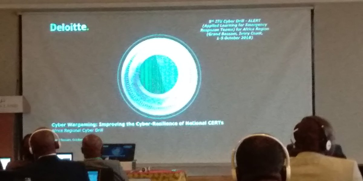 glallogo's tweet image. #ITU #FIRSTdotOrg #AfricaCERT #artcitic  #5thItuAfricaAlert
Pia Viceconti from #Deloitte to introduce the concept of Cyber #wargaming in the 3rd presentation of the day