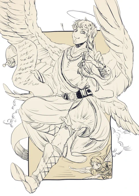 天使コスのようなパロのような⚠️二年前くらいに描いたやつ発掘👼 