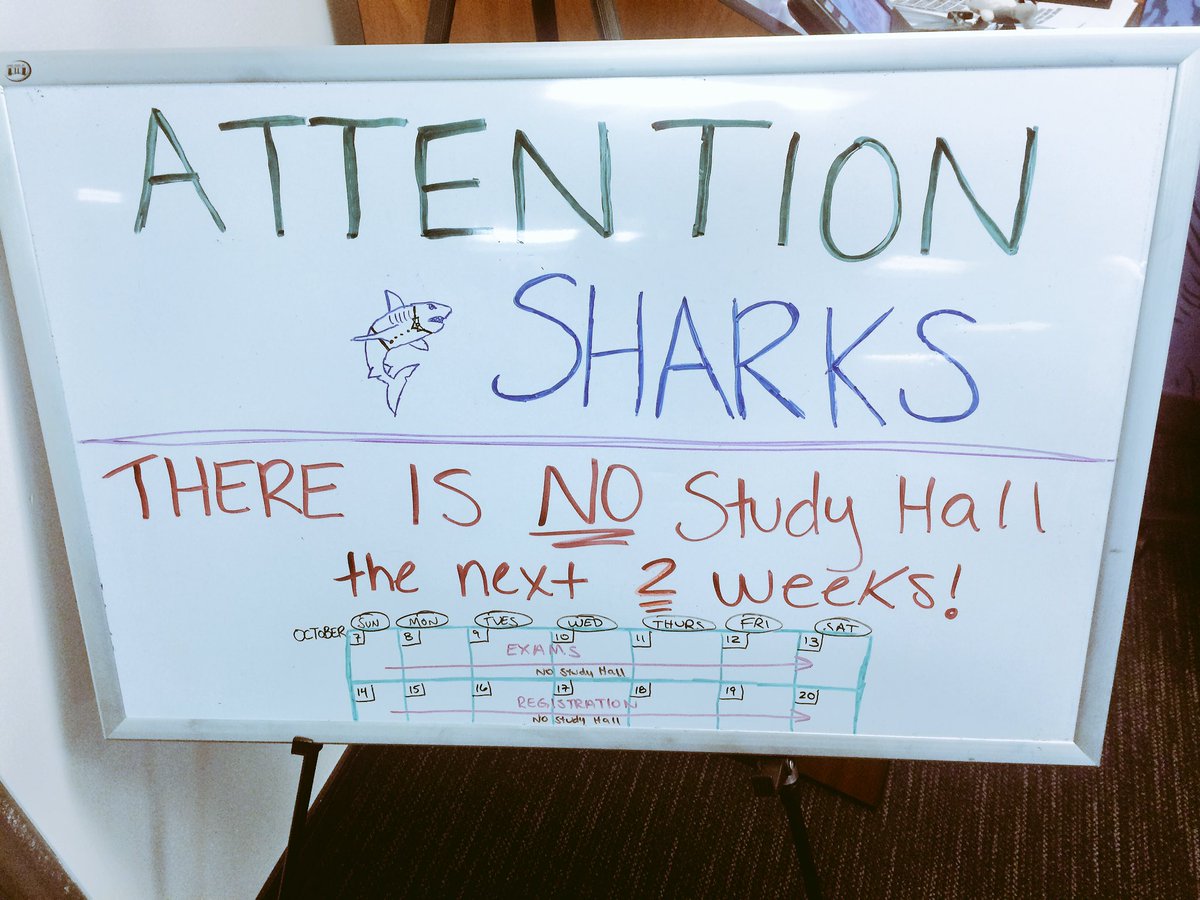Awwwww yeeeeah.. I bet you're all excited for the next two weeks, huh? It's EXAM TIME &amp; then REGISTRATION TIME so NO study hall for the next two weeks y'all! #NSUSharks #ExamWeek #PrePriorityRegistration #Yaas