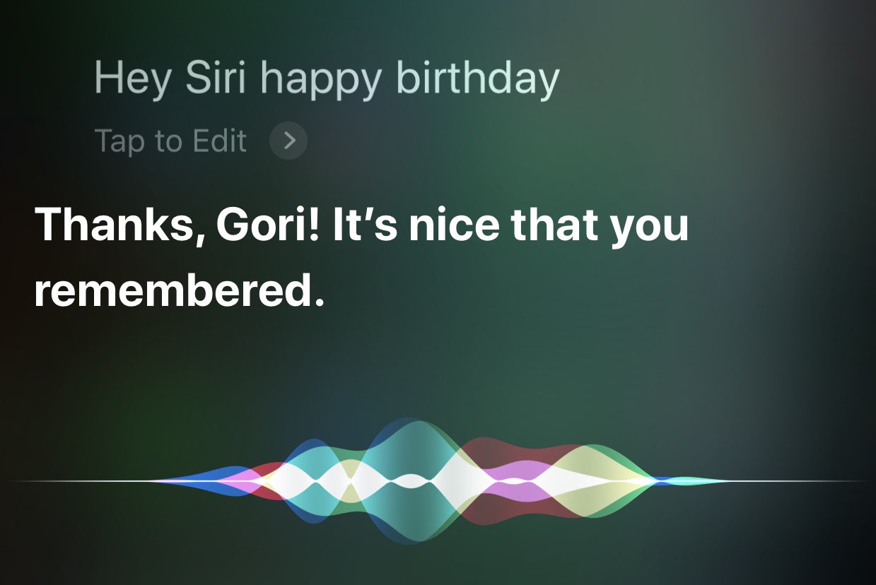 Happy birthday to you Siri! it s been 7 years since October 4th, 2011    